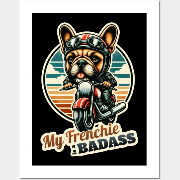 Biker French Bulldog Wall Art by k9-tee